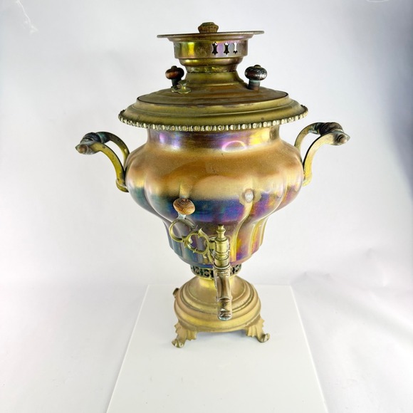 Other - Antique 20" Russian Imperial Brass Samovar Batashev Tula Stamped Large 1896 Era